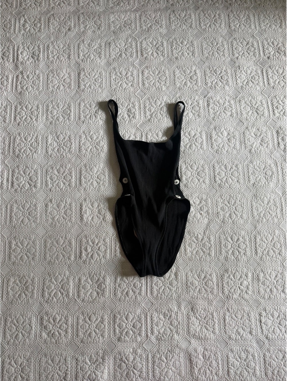 Vintage La Blanca Black One-Piece Swimsuit with Side Buttons